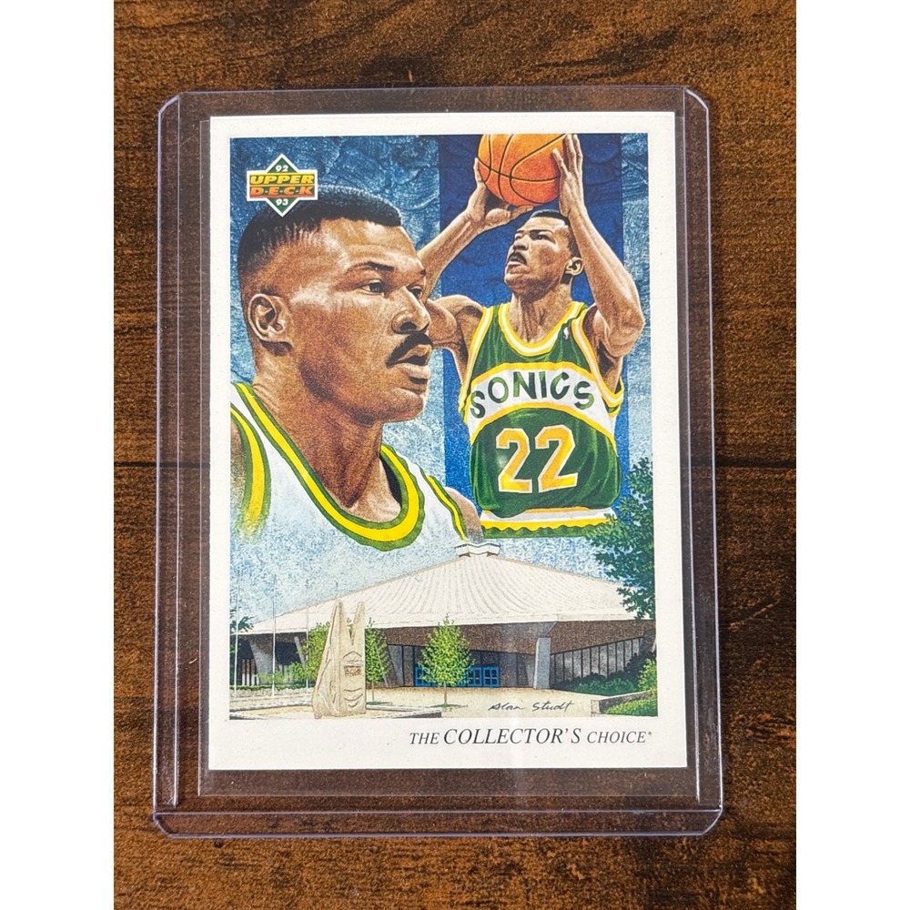 1992-93 Upper Deck Ricky Pierce Seattle SuperSonics Card 58 Alan Studt Art NBA